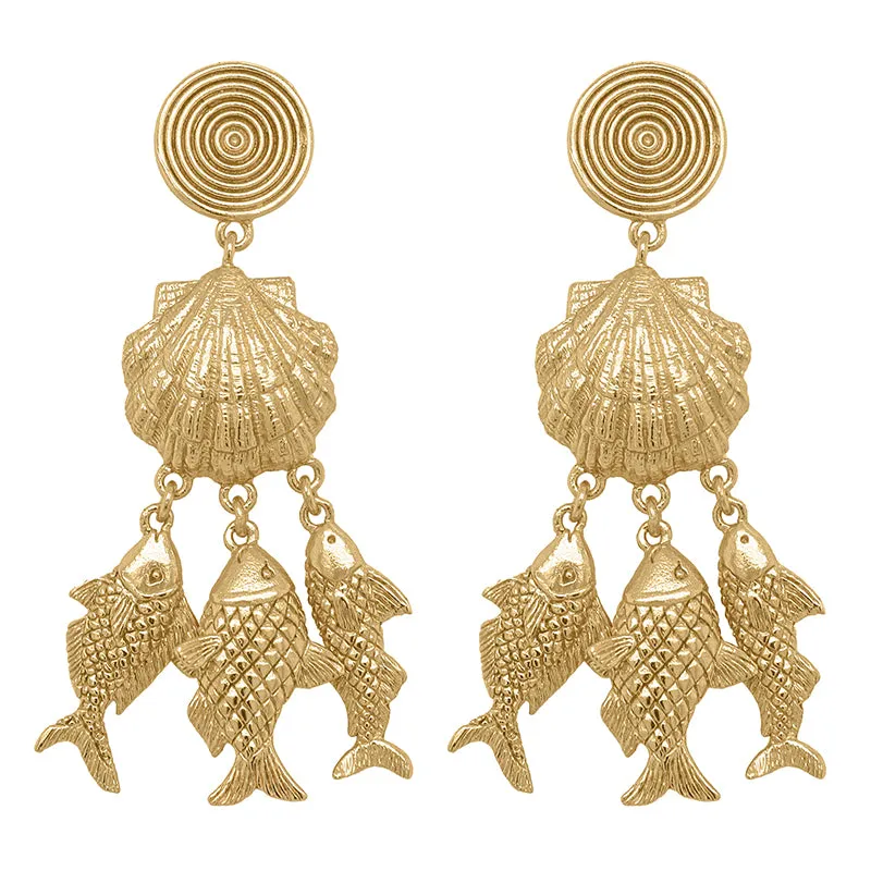 Bahamut Earrings - 18K Gold Plated