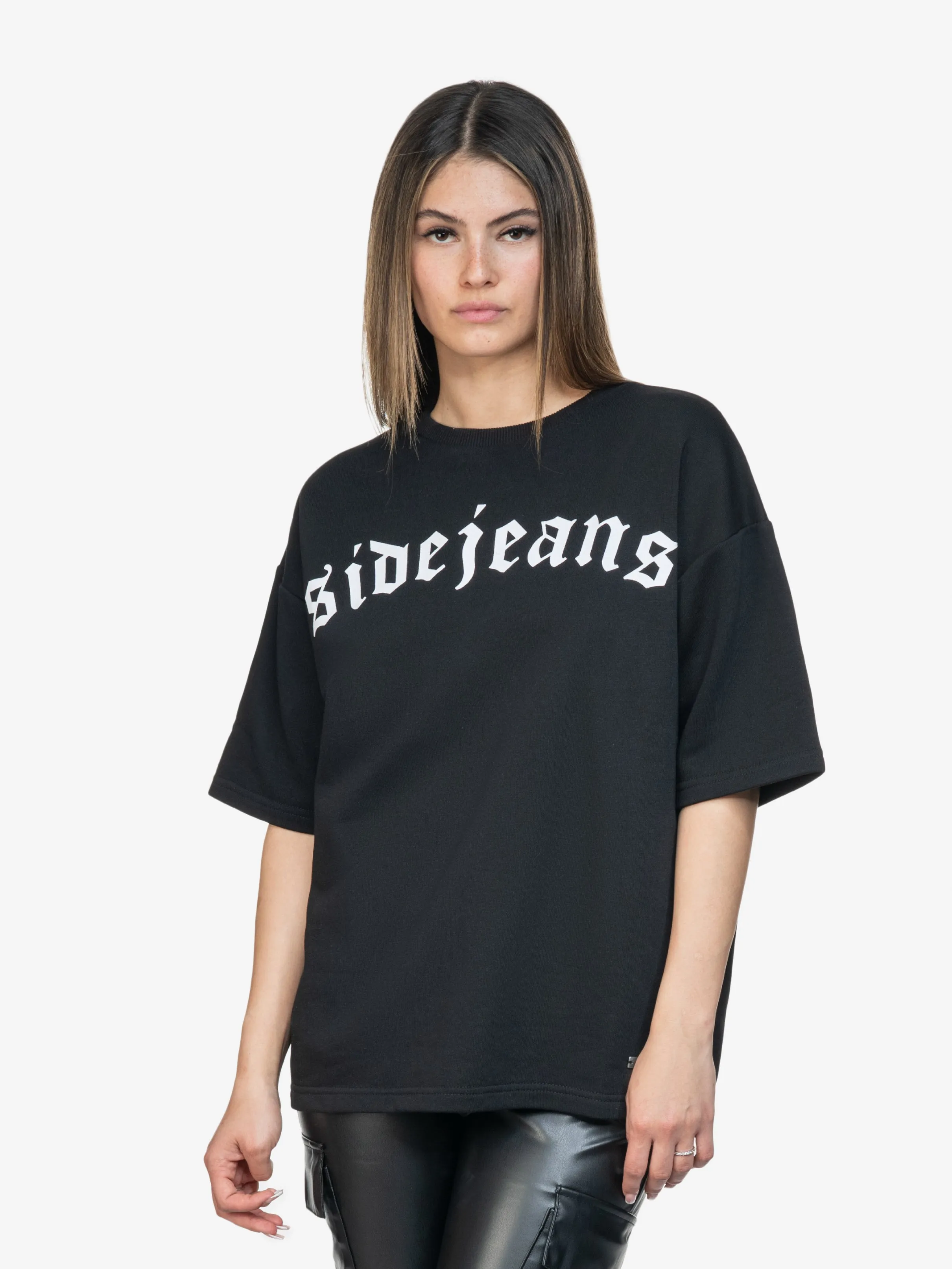 BASIC SIDEJEANS TEE BLACK