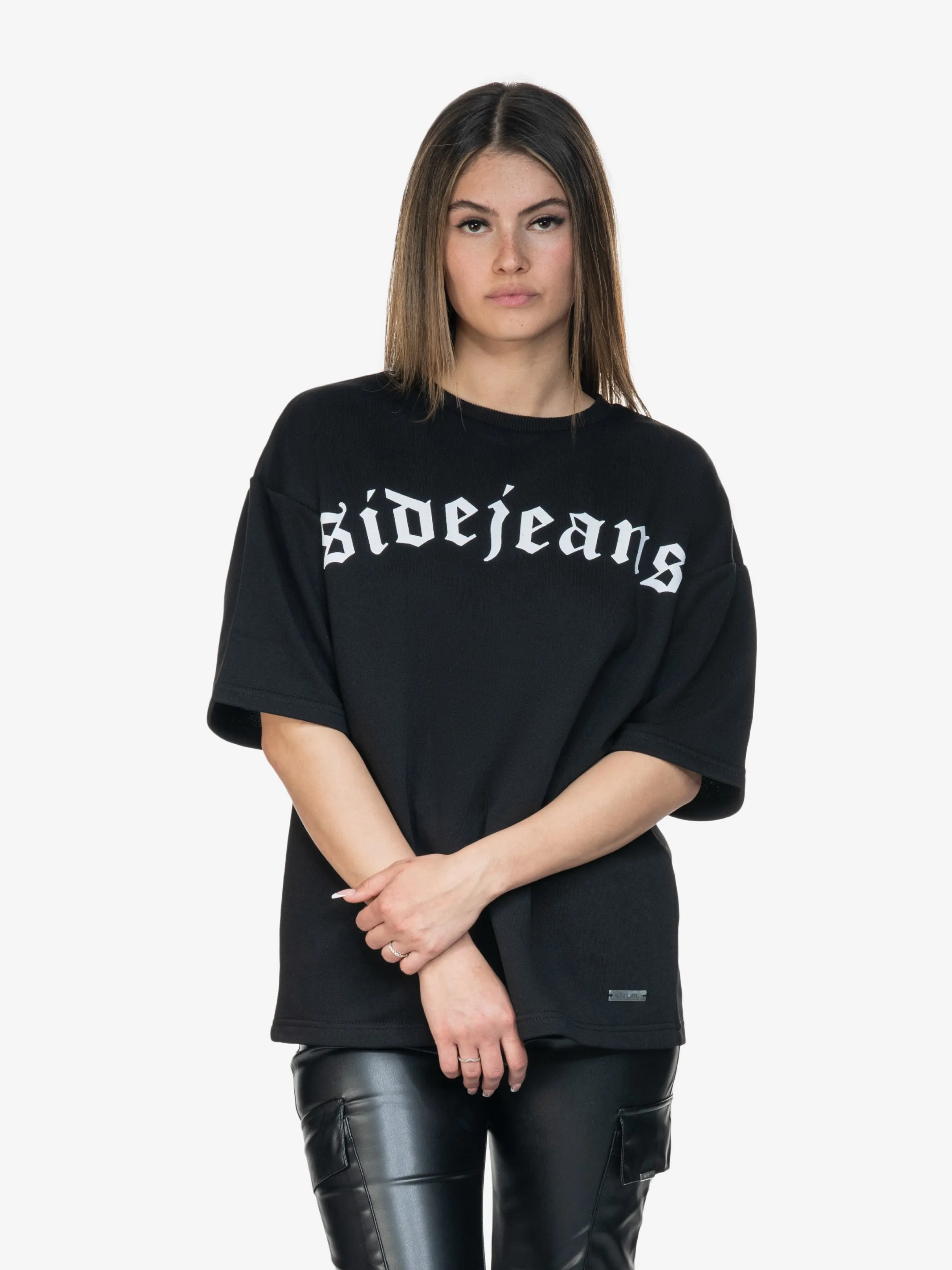 BASIC SIDEJEANS TEE BLACK