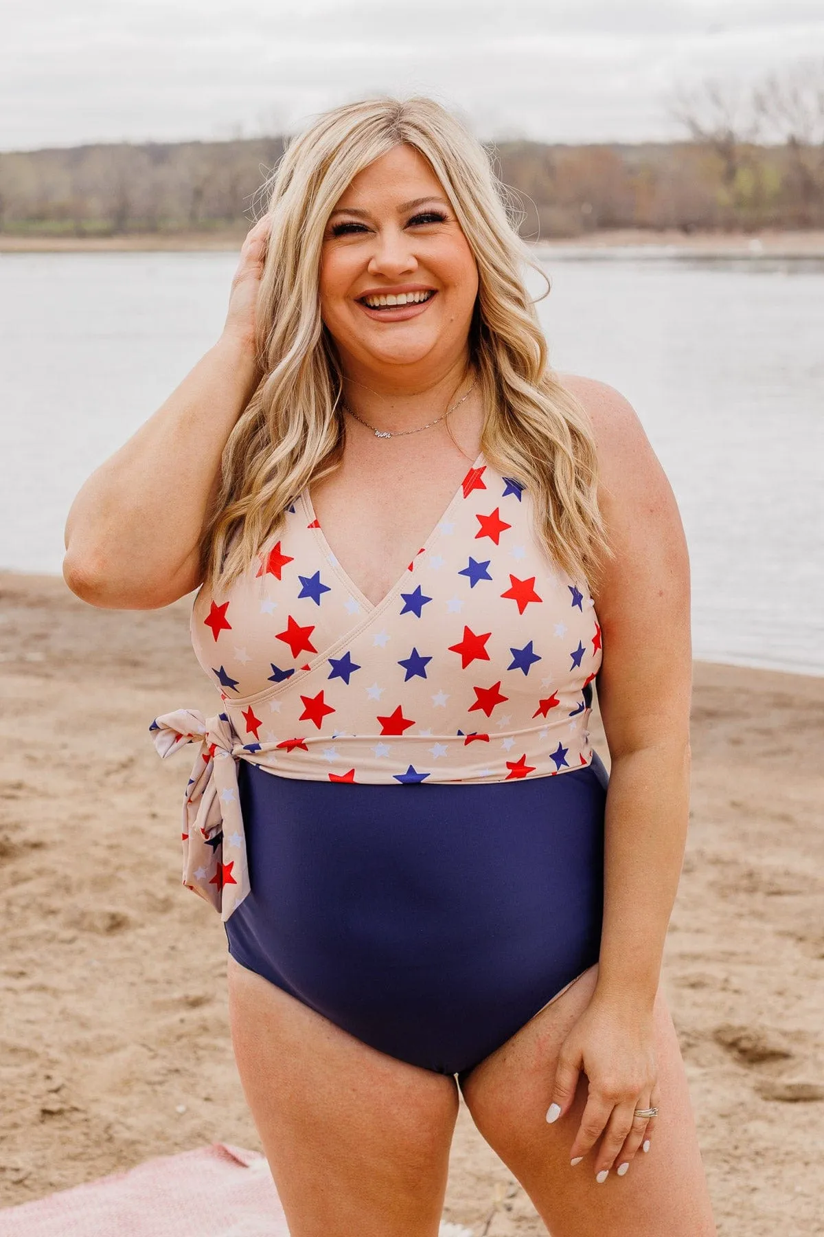 Beach Party One-Piece Swimsuit- Ivory Stars