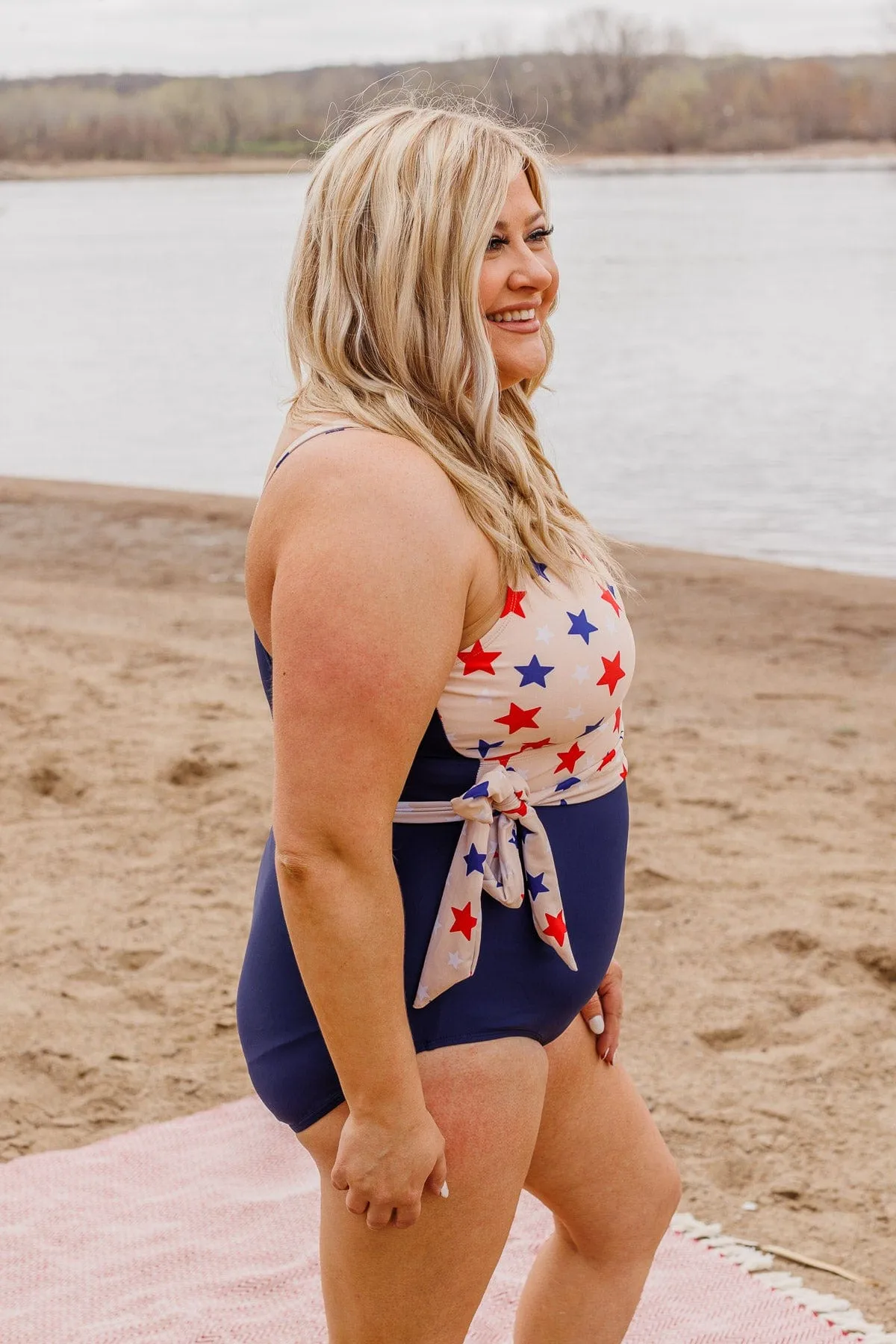 Beach Party One-Piece Swimsuit- Ivory Stars