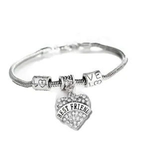 Best Friend Heart Charm Bracelet