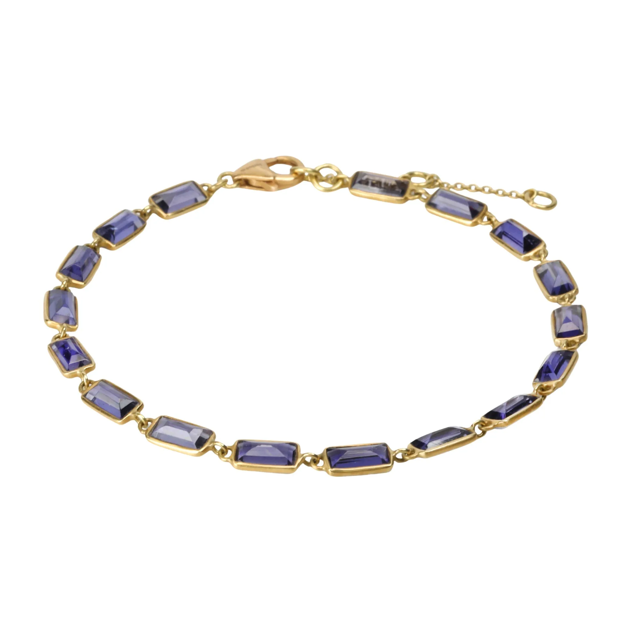 Bezel-Set Iolite Stiletto Bracelet