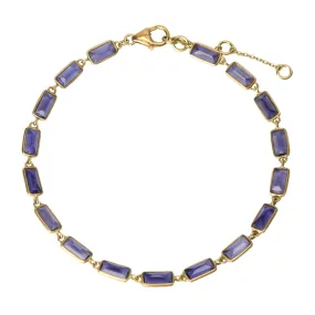 Bezel-Set Iolite Stiletto Bracelet