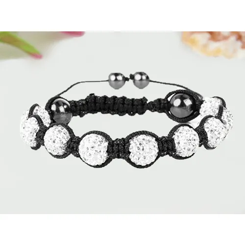 Black Crystal Shamballa Bracelet