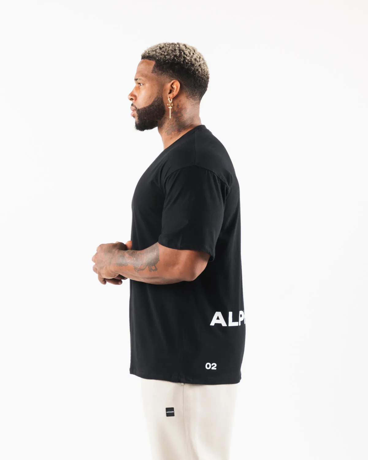 Brushed Crest Tee - Black