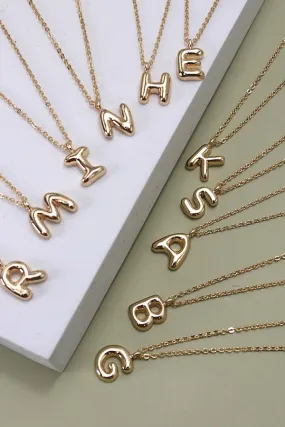 Bubble Letter Initial Necklace