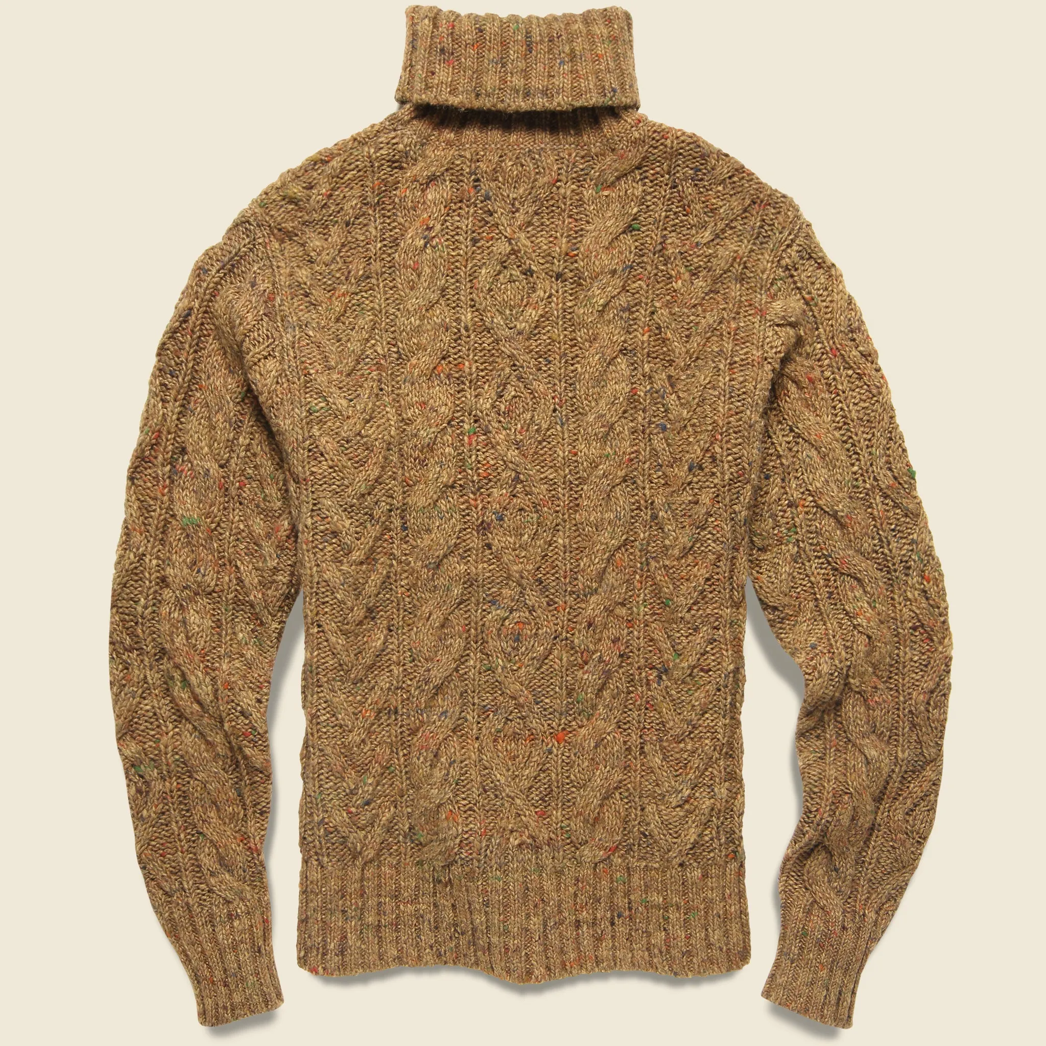 Cable Turtleneck - Tan Donegal/Multi