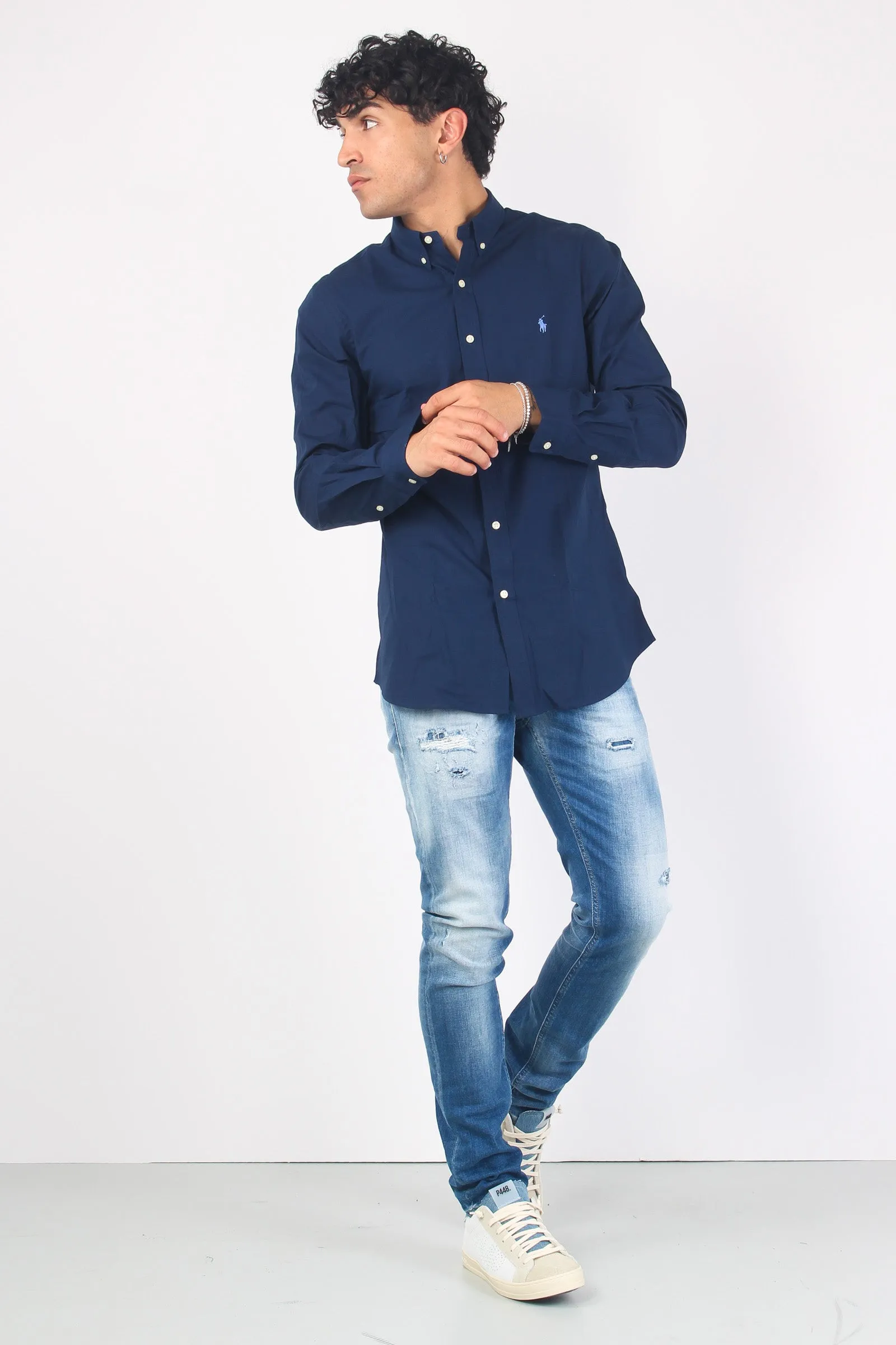 Camicia Popeline Slim Fit Newport Navy