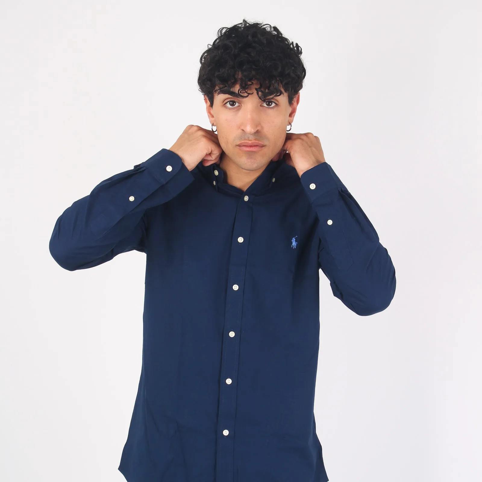 Camicia Popeline Slim Fit Newport Navy