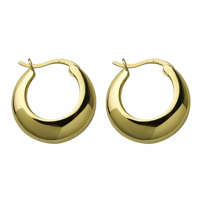 Chunky Gold Dome Hoop Earrings