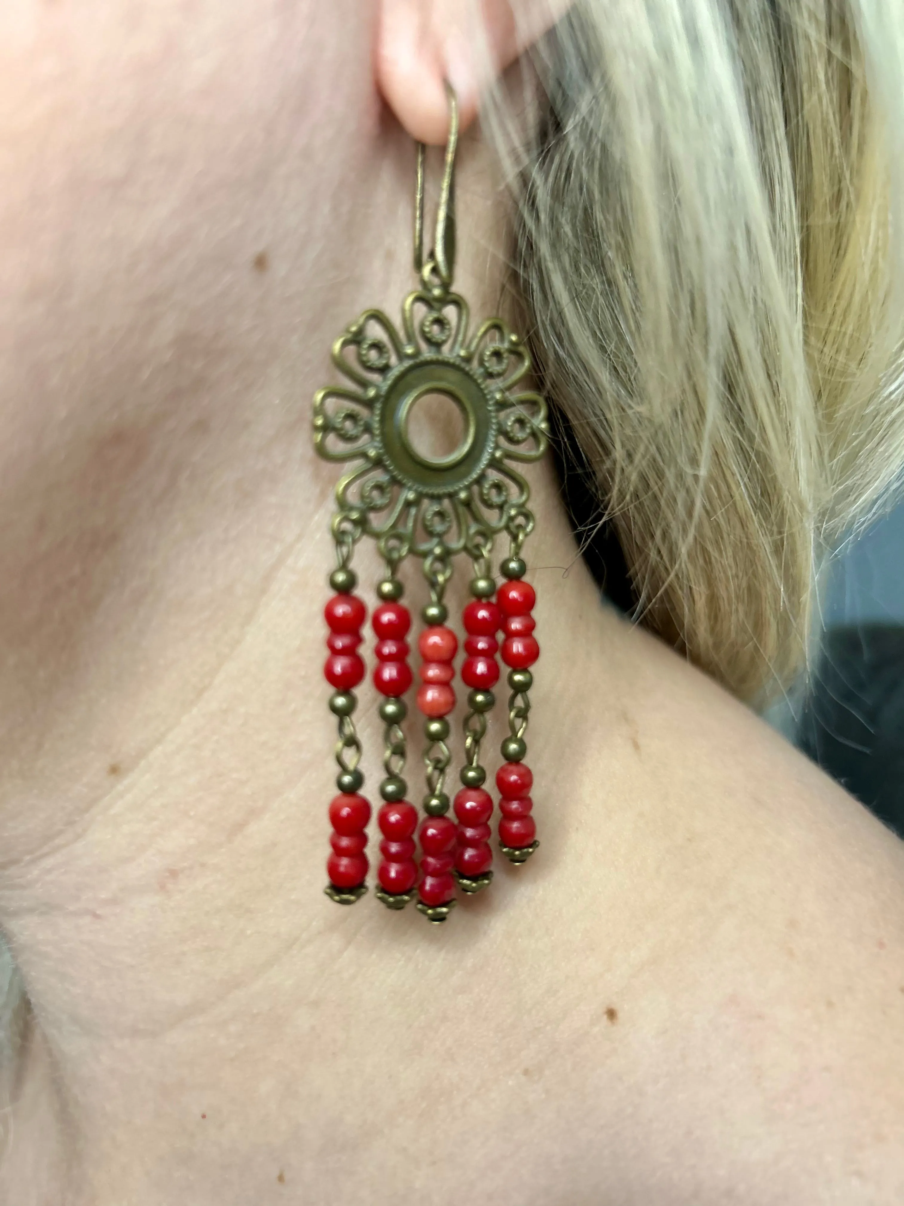 Coral Earrings