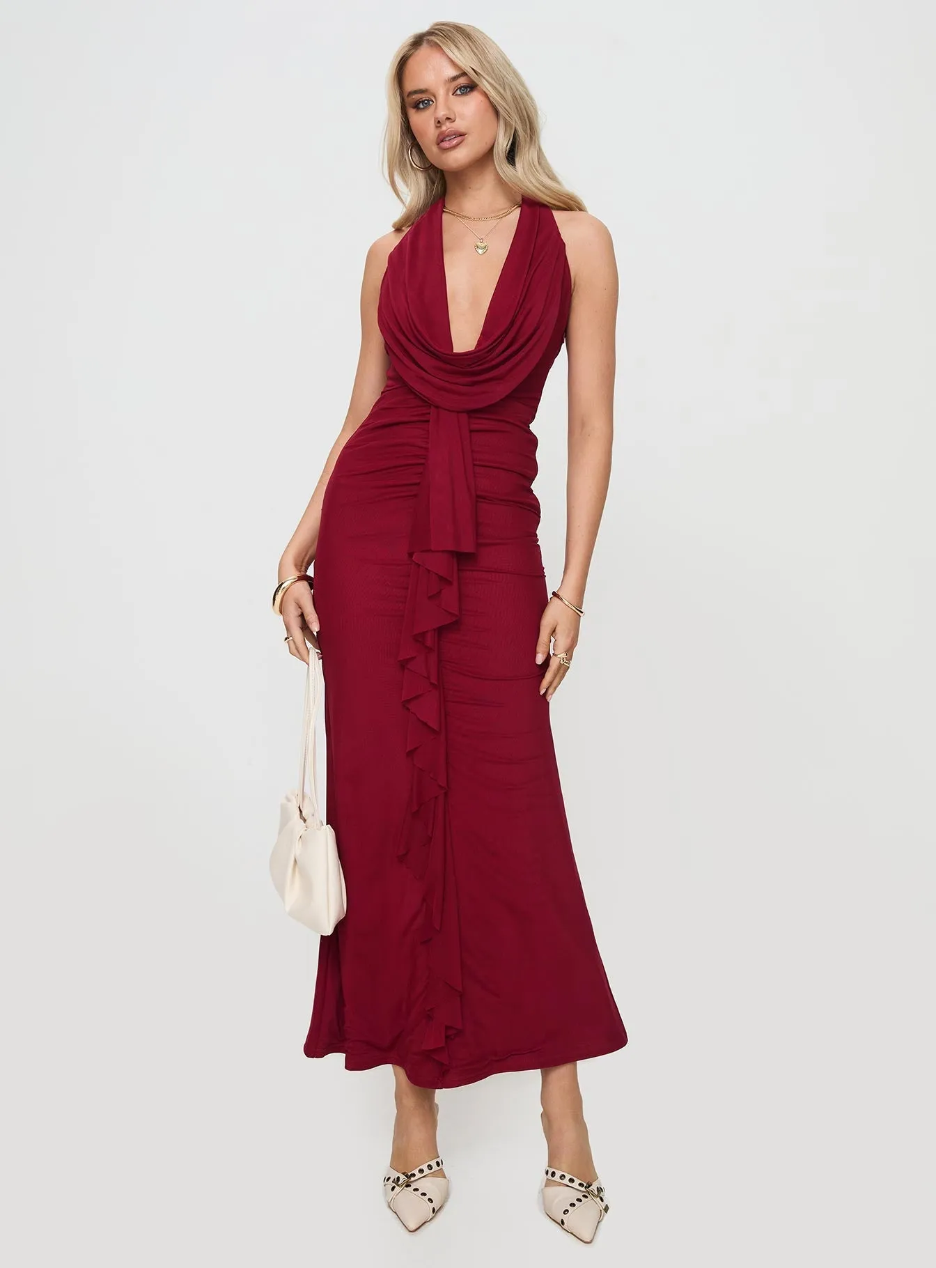 Corzetti Maxi Dress Burgundy