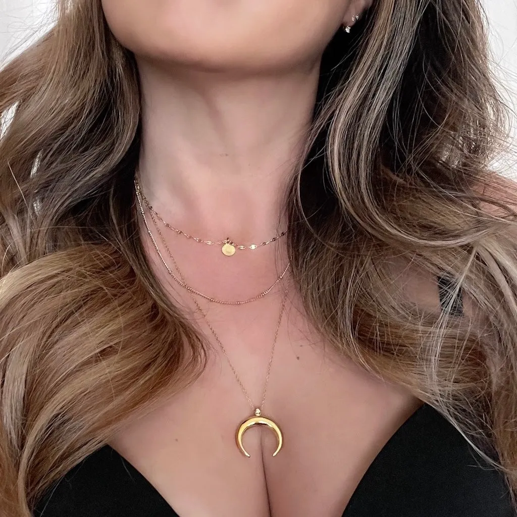 Crescent Moon Layered Necklace