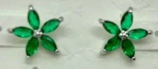 Crystal Green post earrings