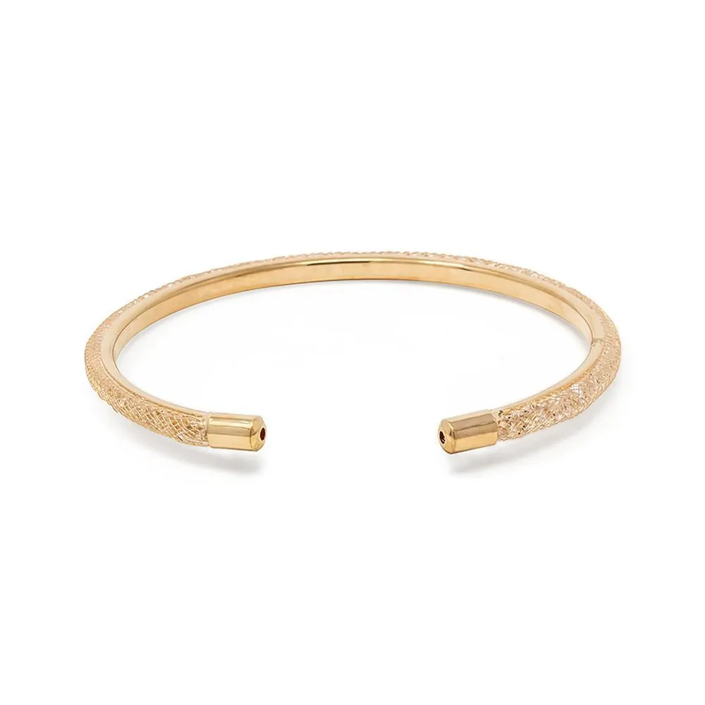 Crystals Mesh Bangle Gold Tone