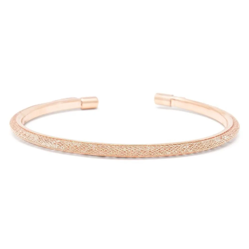 Crystals Mesh Bangle Rose Gold Tone