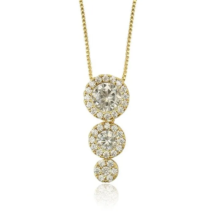 Cubic Zirconia Halo Necklace