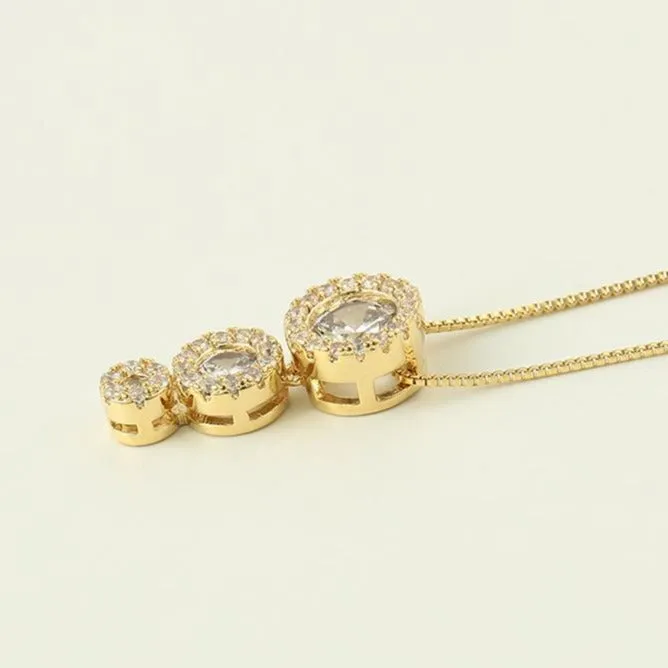 Cubic Zirconia Halo Necklace