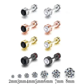 Cubic Zirconia Titanium Stainless Steel Inscribed Letters ETERNAL LOVE Earring Studs