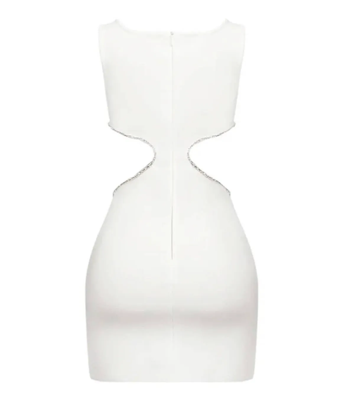 Cutout Bandage Mini Diamond Trim Dress