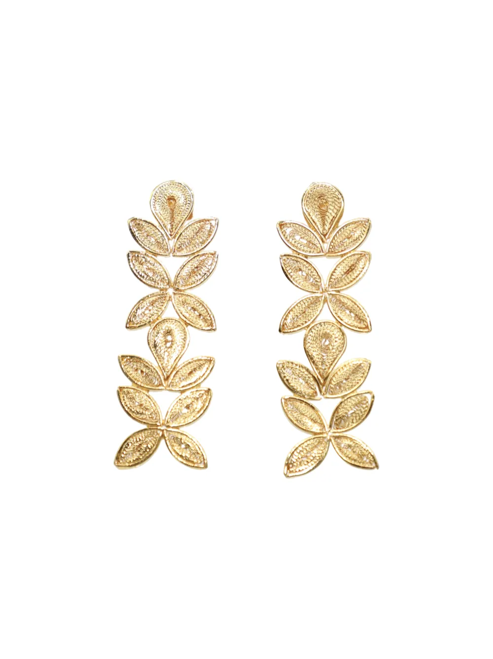 Denise Nader Large Leaf Small Earrings in Gold