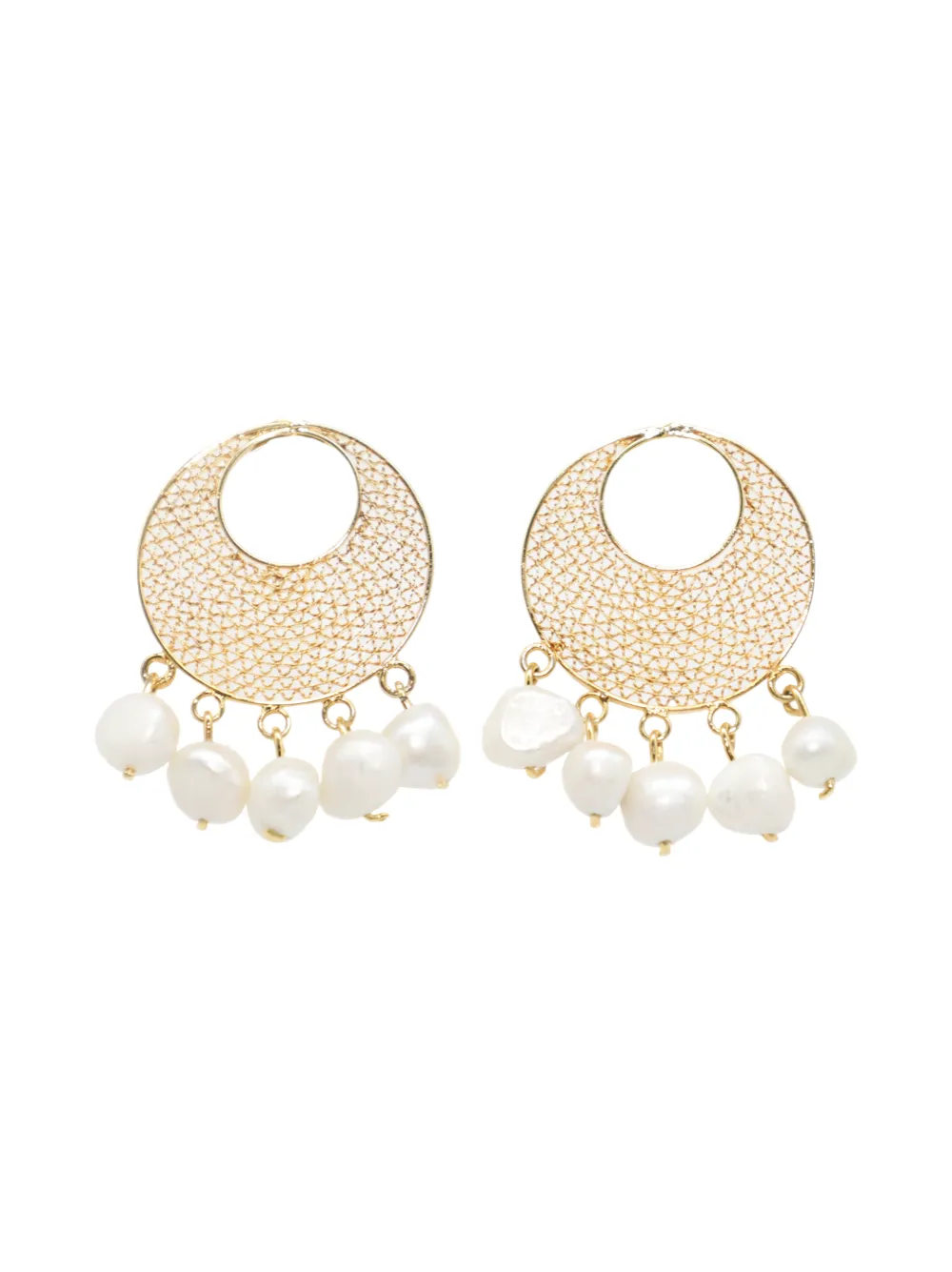 Denise Nader Una Zigzag Pearl Earrings