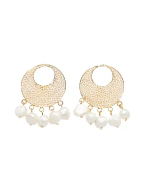 Denise Nader Una Zigzag Pearl Earrings