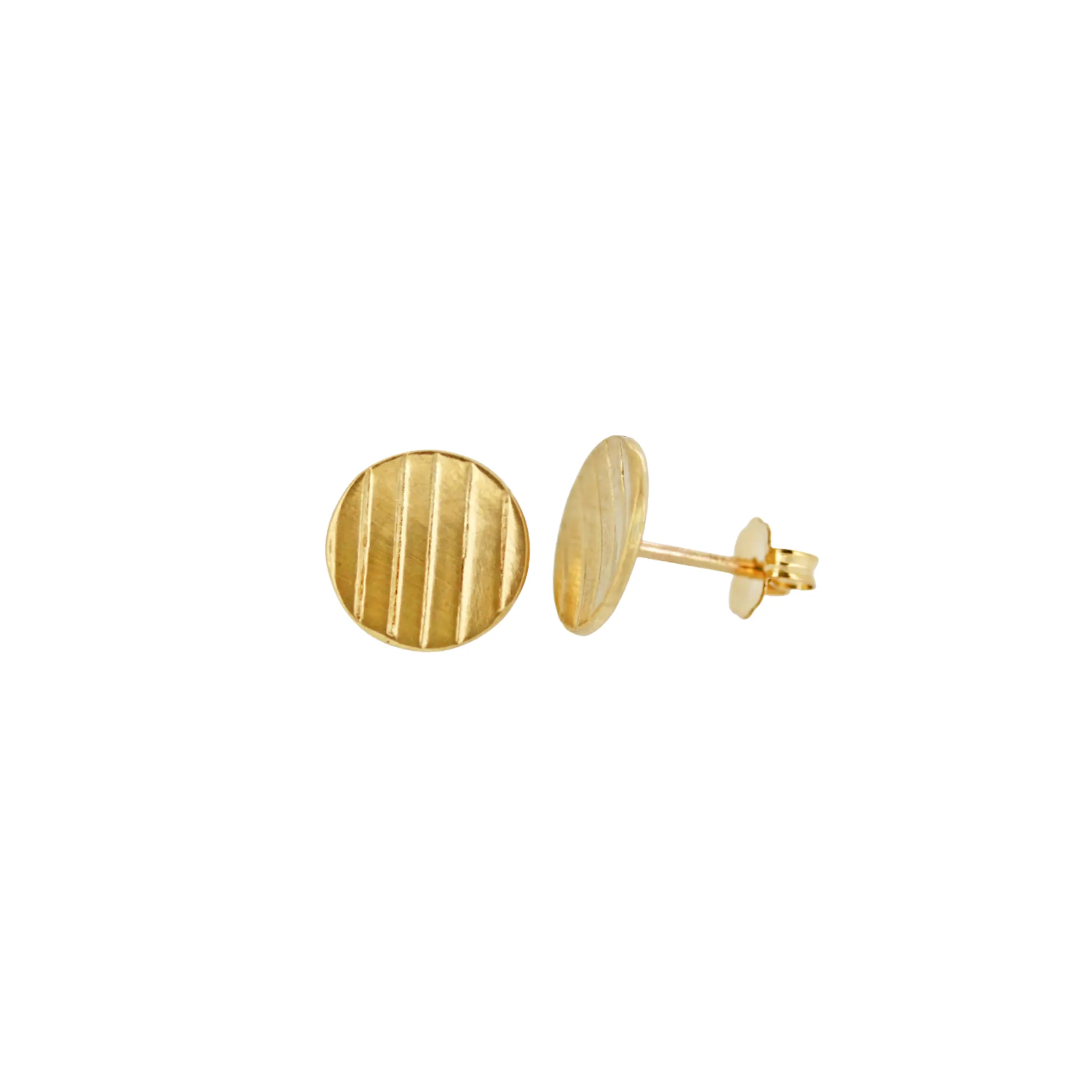 Disc Stud Earrings - 14K Gold