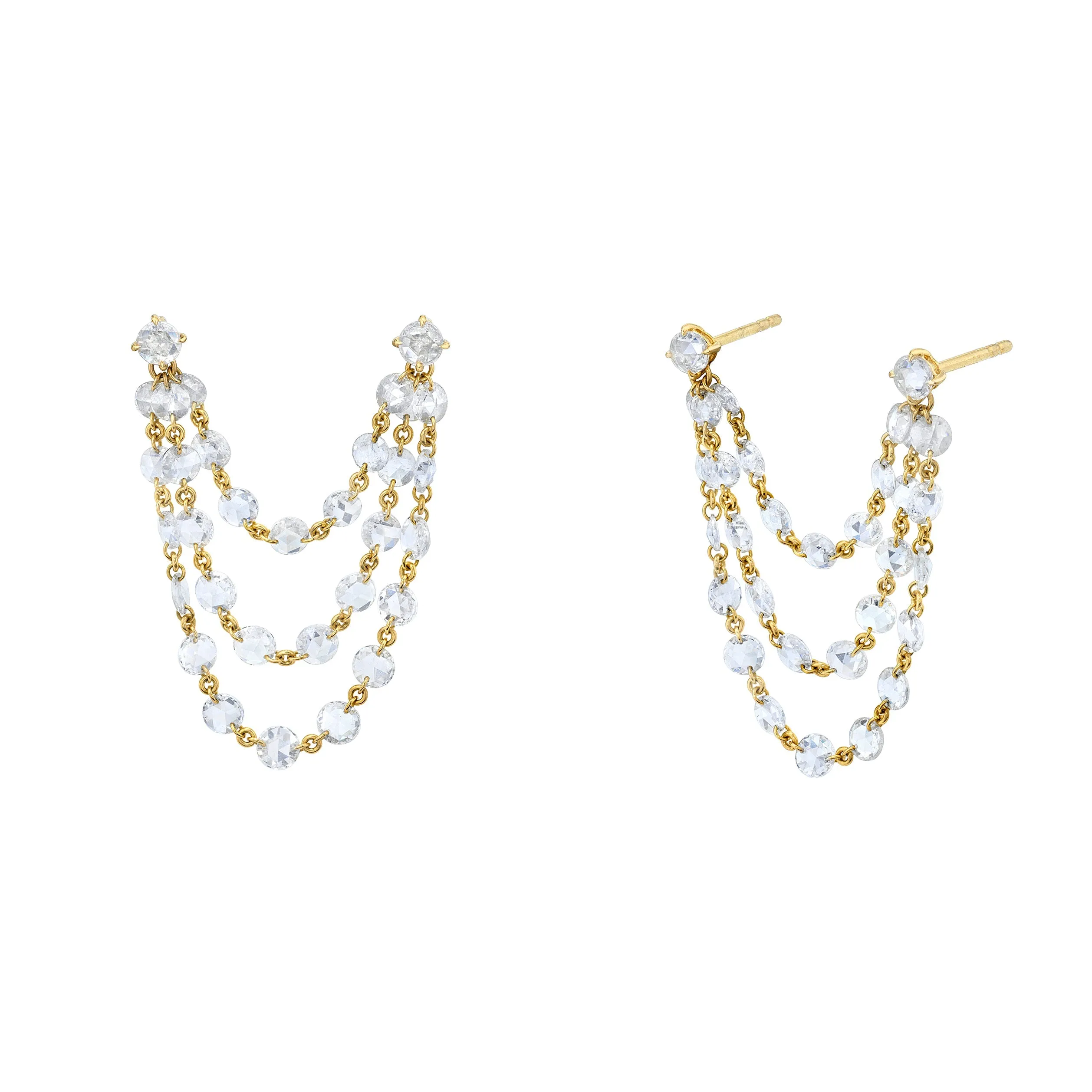 Eau De Rose Cut Chain Earrings