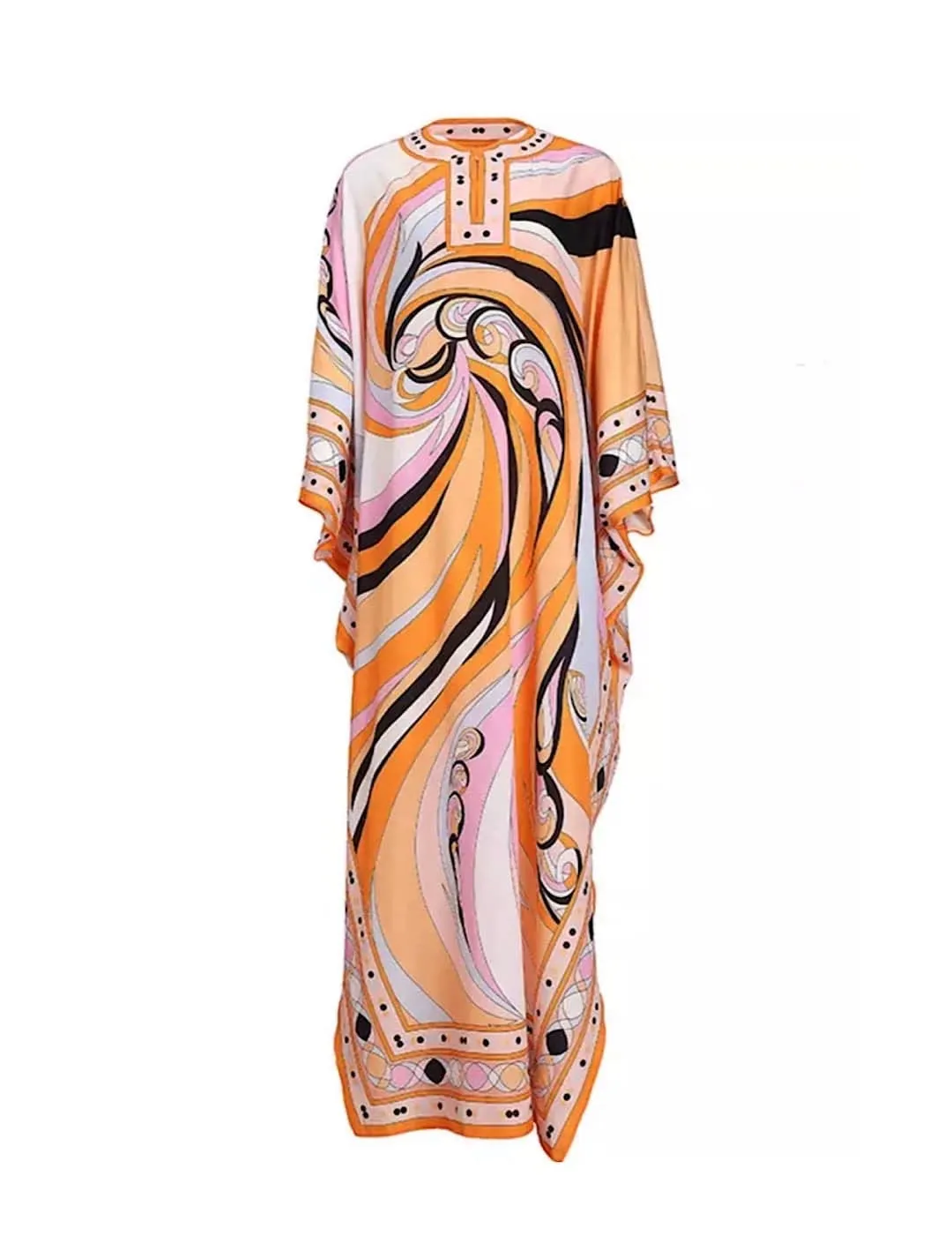 Ethnic Print Colorful Maxi Loose Dress