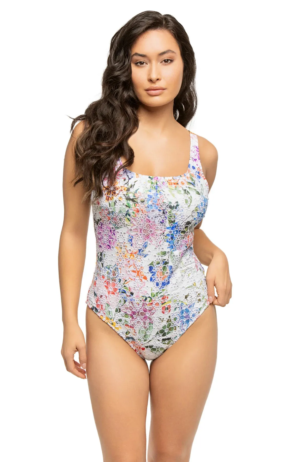 Eyelet One Piece Swimsuit 