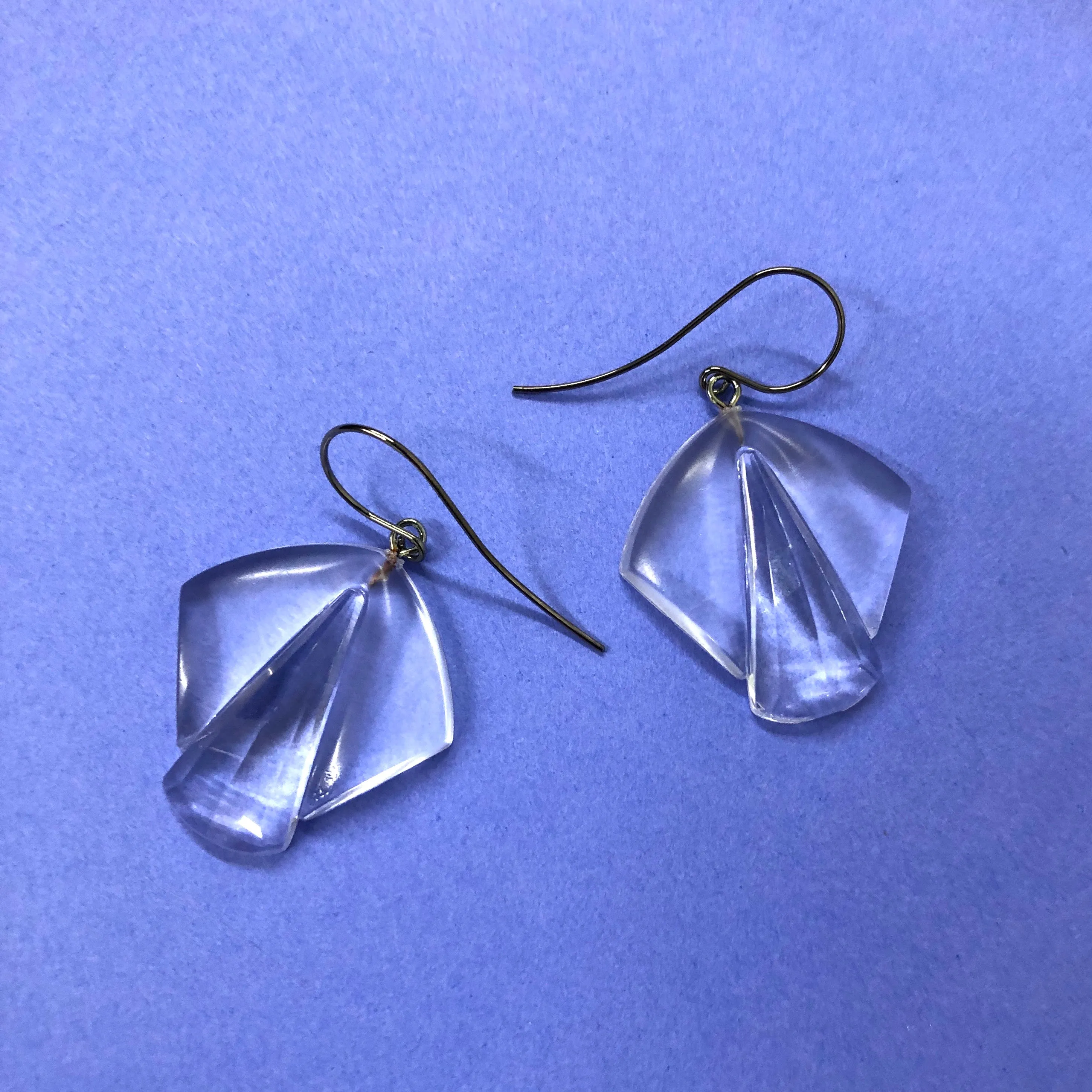 Faceted Clear Art Deco Curtain Drop Earrings