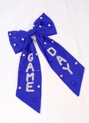 Game Day Embellished Bow BLUE