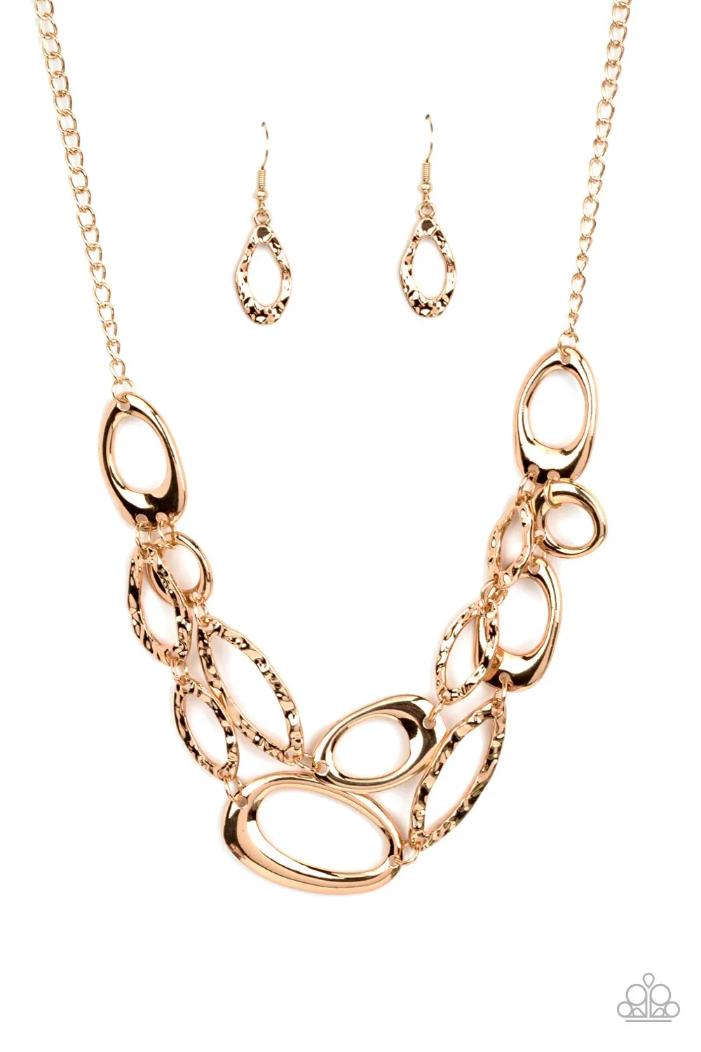 Game OVAL - Gold ~ Paparazzi Necklace