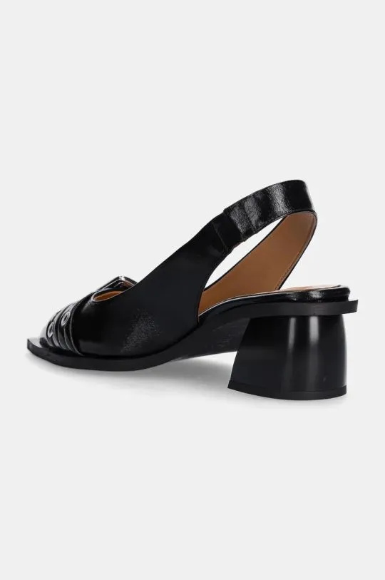 GANNI court shoes Feminine Buckle Slingback Pump Naplack black color S2892