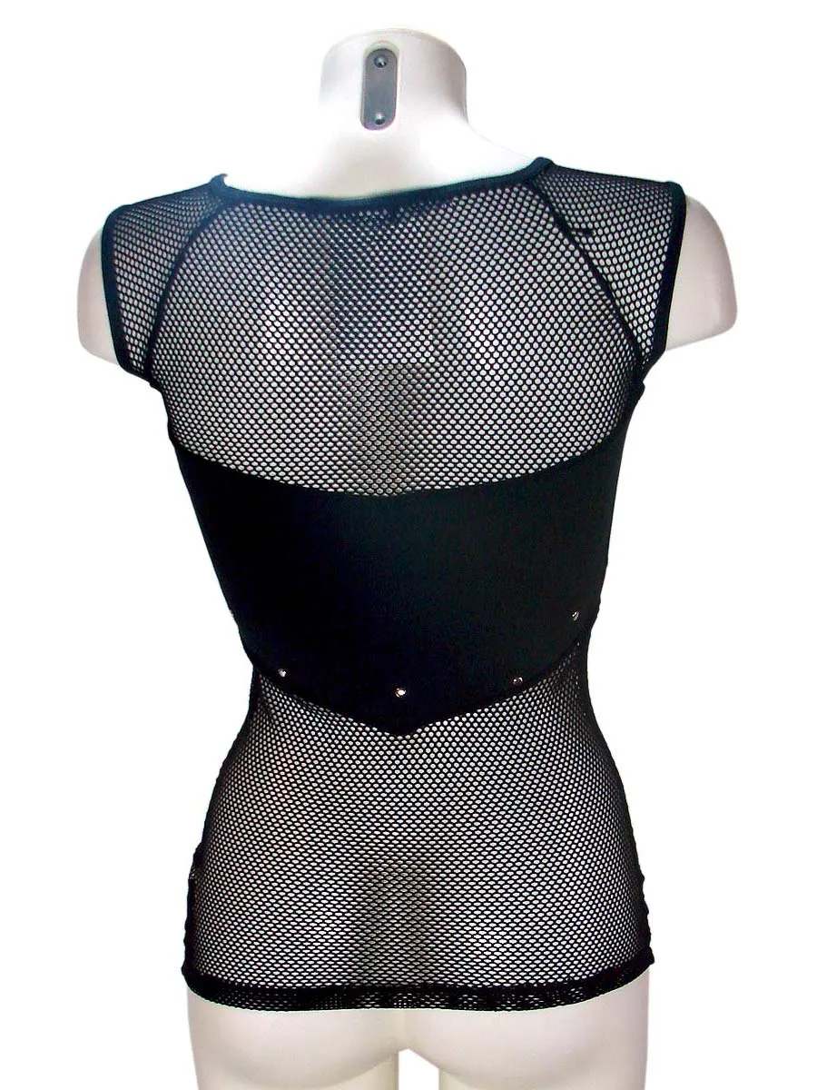 Get a Life V-neck Fishnet Top By Lip Service