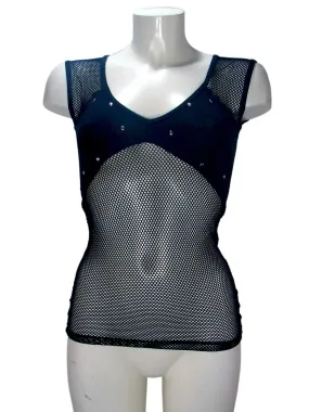 Get a Life V-neck Fishnet Top By Lip Service