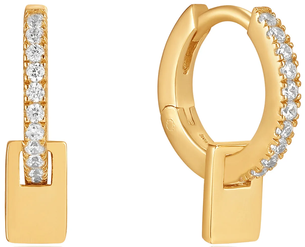 Glam Pendant Huggie Hoop Earrings