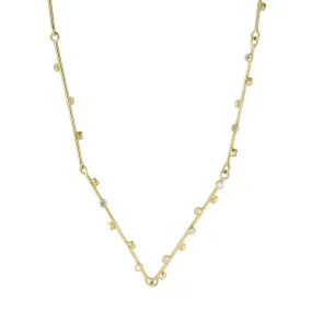 Gold Grand Searchlight Necklace with Diamond Details