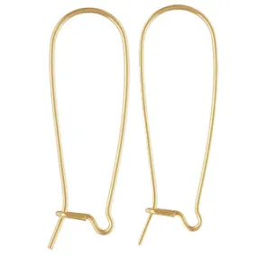 Gold Plated Brass Kidney Ear Wire 36mm (20 pcs)