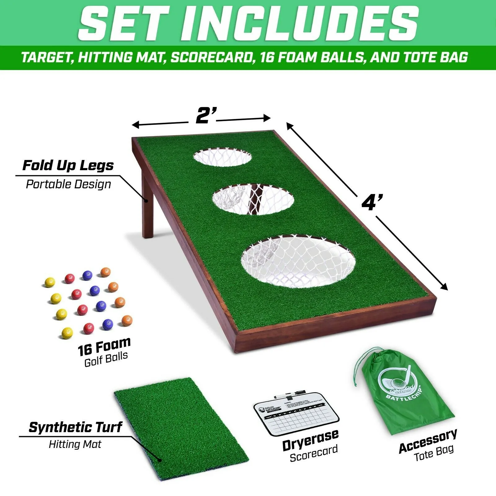 Golf Cornhole Wooden Game with Bigger Board | Christmas SALE - $149