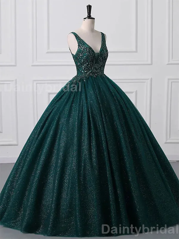 Gorgeous A-line V-neck Sequins Long Evening Prom Dress Online, OL076