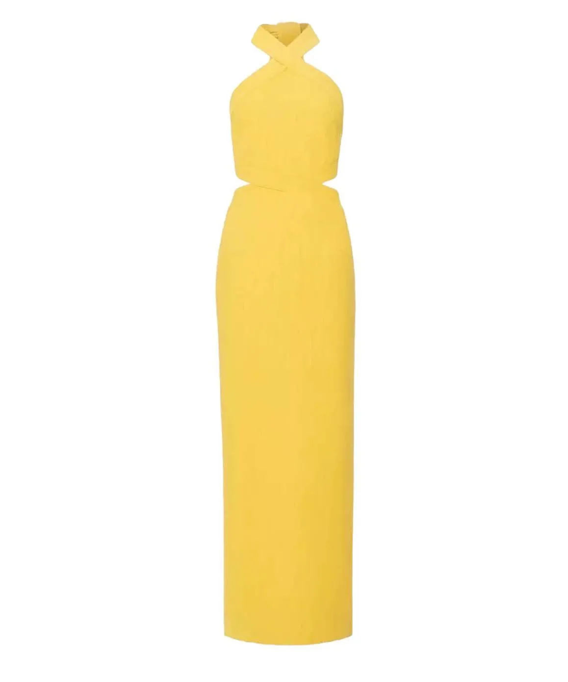 Halter Neck Cutout Long Dress In Yellow