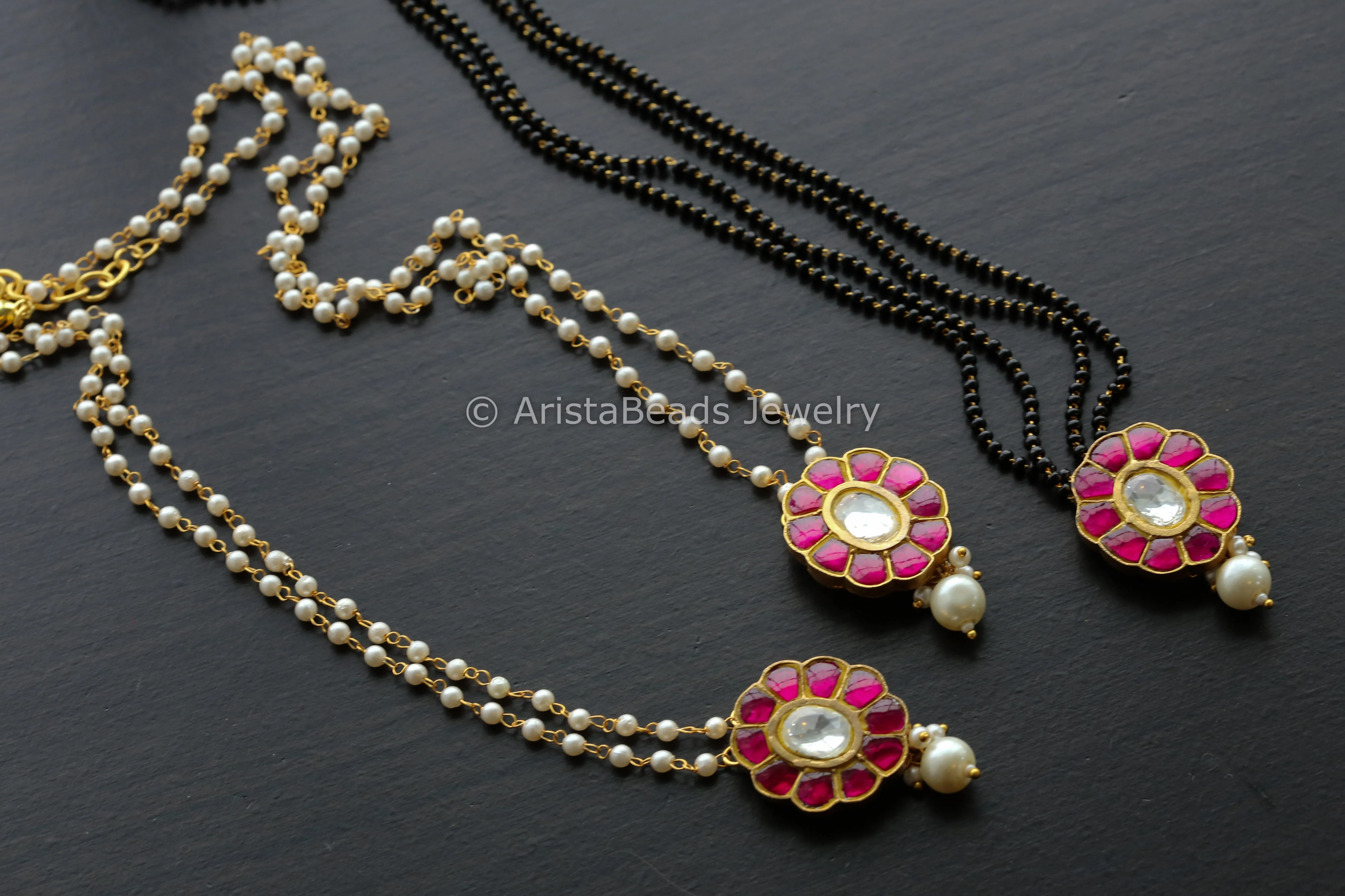 Handmade Jadau Dainty Kundan Motif Necklace