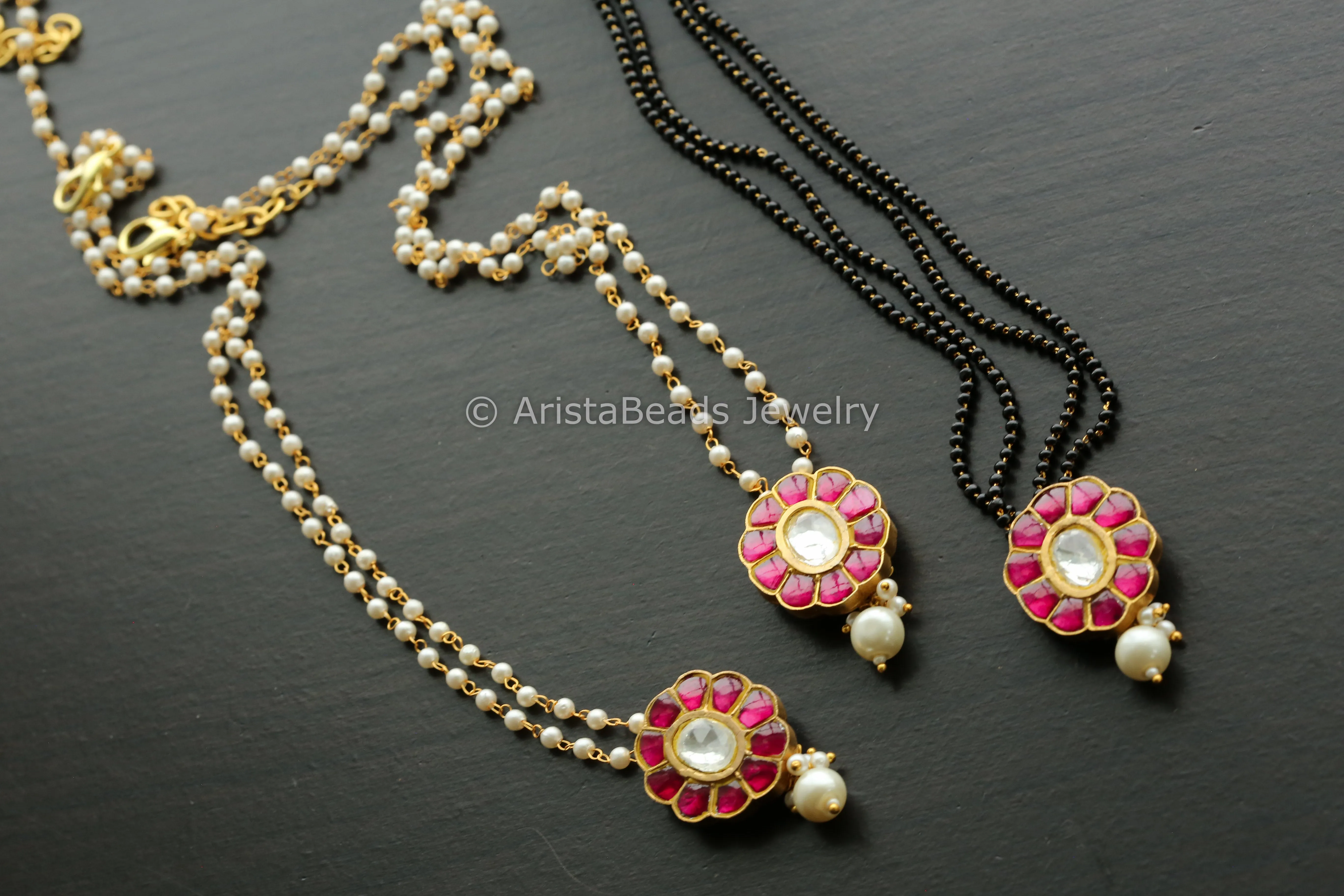 Handmade Jadau Dainty Kundan Motif Necklace