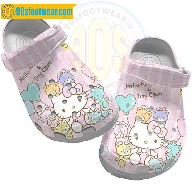 Hello Kitty Crocs – Hello Kitty And Tiny Chun Pattern Crocband Clog Shoes – 90sfootwear