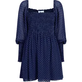 Hill House Home Women's Grace Georgette Polka Dot Mini Nap Dress, Navy