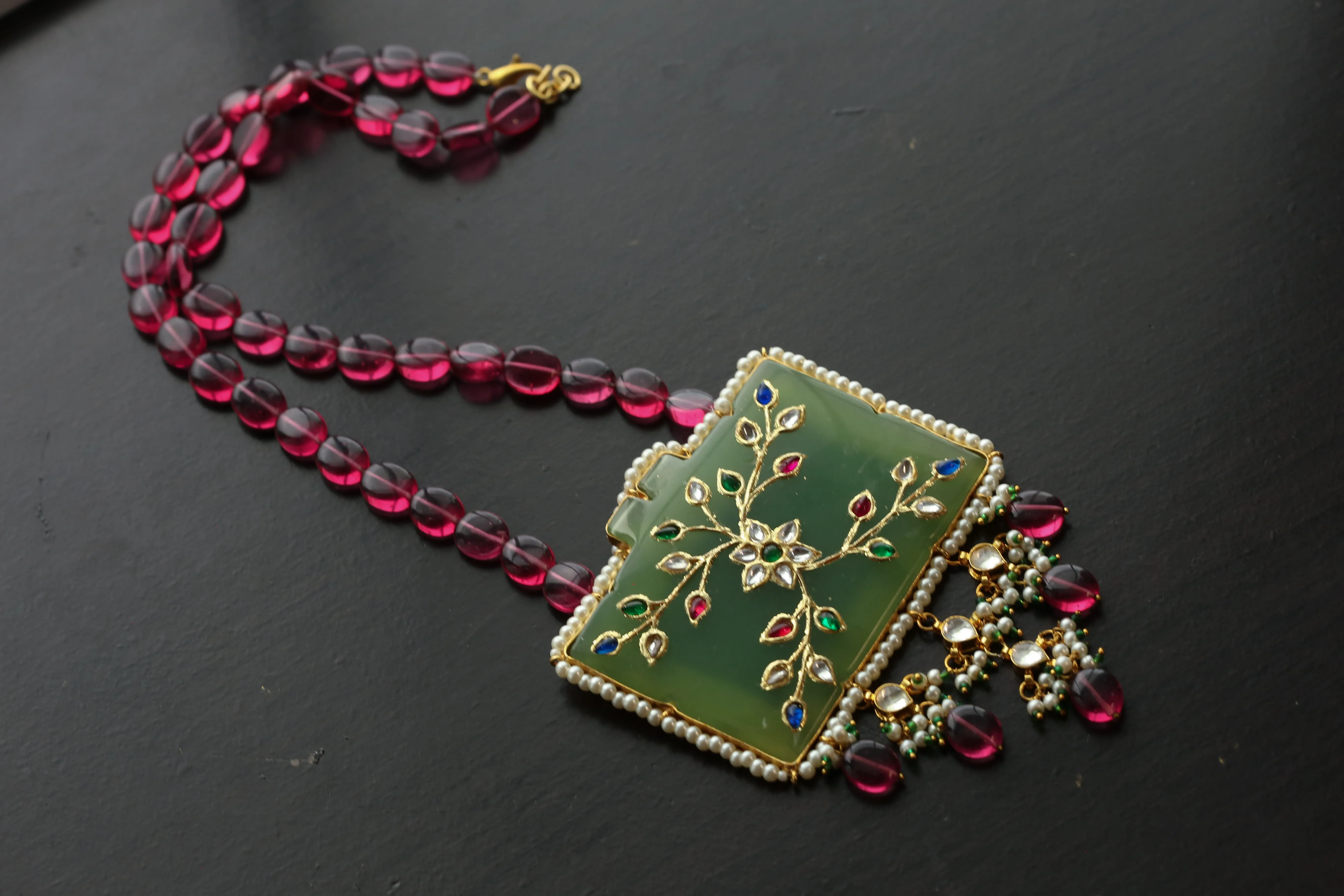 Inlay Kundan Work Fusion Necklace