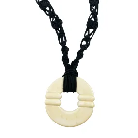 Ivory Pendant Necklace on Braided Cord